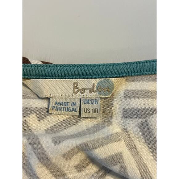 Boden Geometric Belted Wrap Maxi Dress Womens Size 8 Boho Artst Event Vacation - Picture 3 of 16